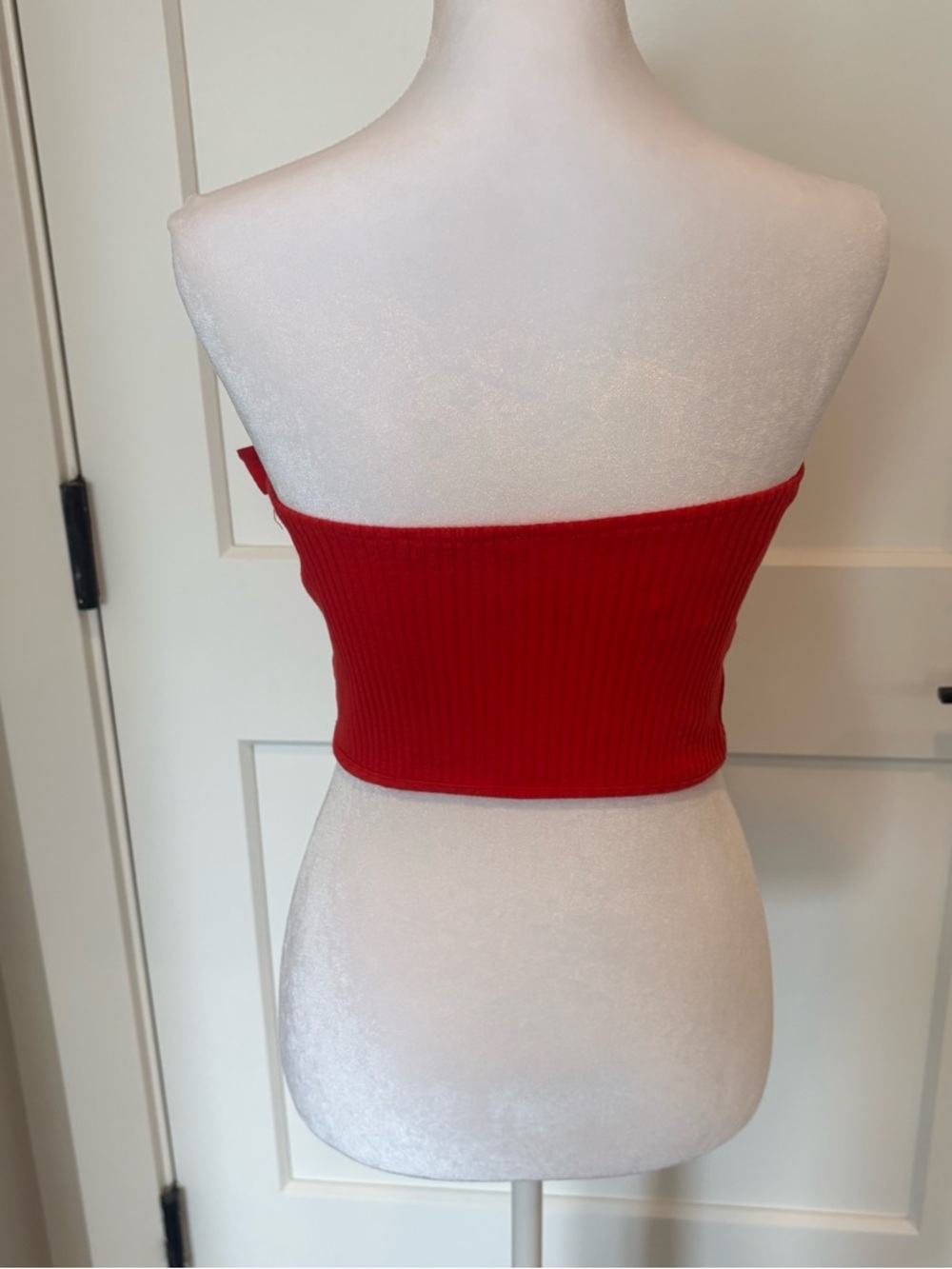 Zara Red Off-Shoulder Ruffle Crop Top - Picture 2 of 9